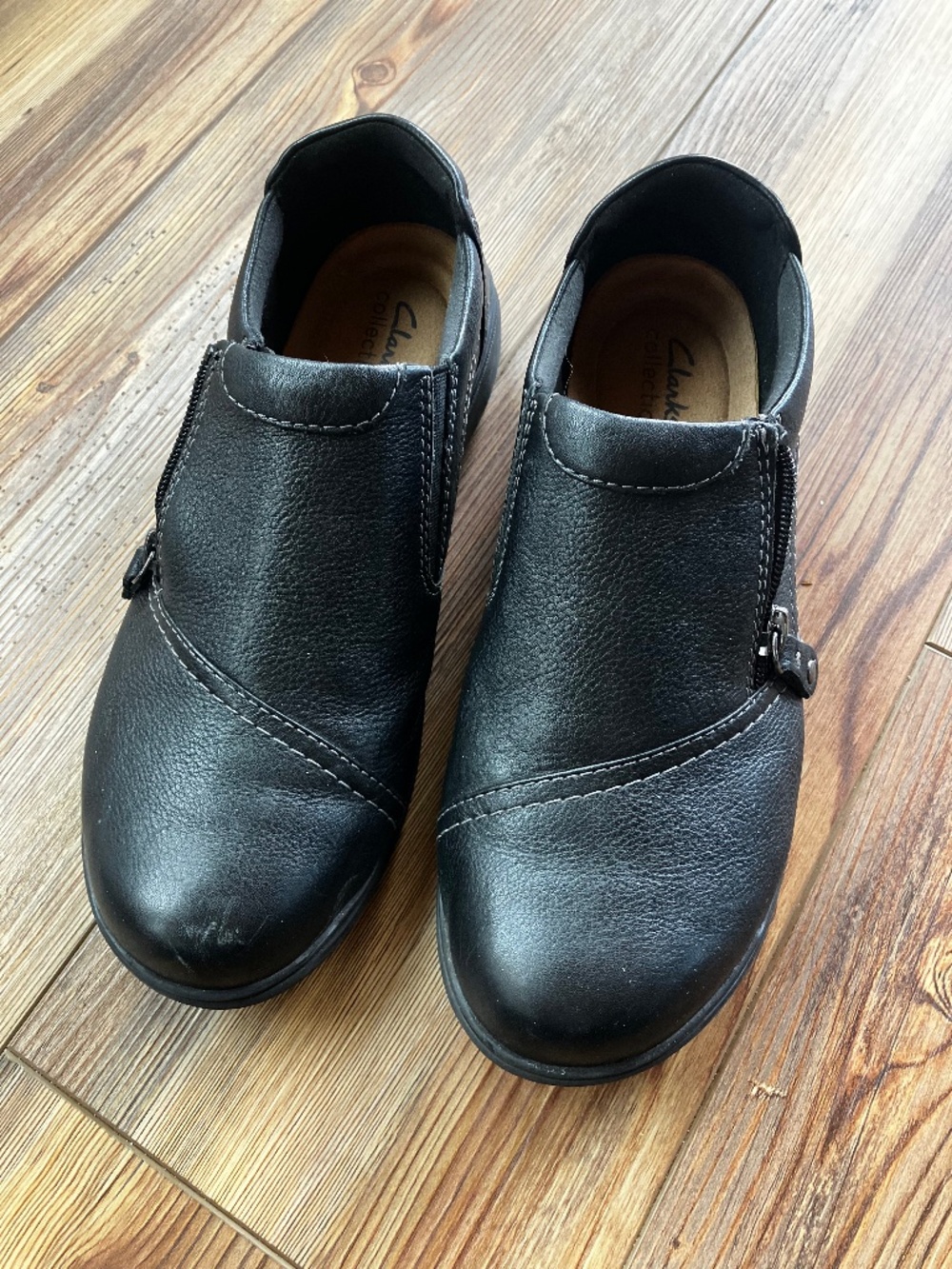 Clarks Collection Carleigh Ray Women’s Black Size 9 Comfort Zip Support